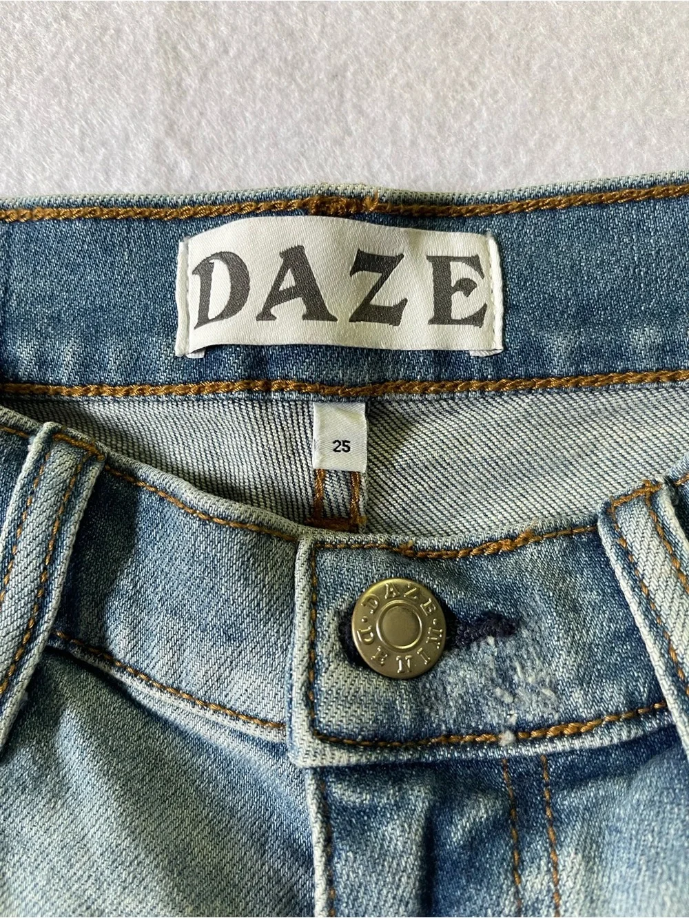 Women’s Light Blue Distressed Denim Jean Shorts - Casual Frayed Hem